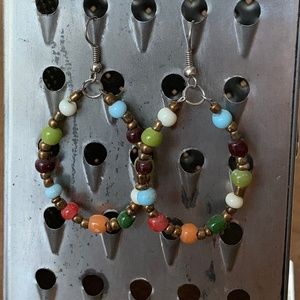 Beaded Multicolor Dangle Earrings
